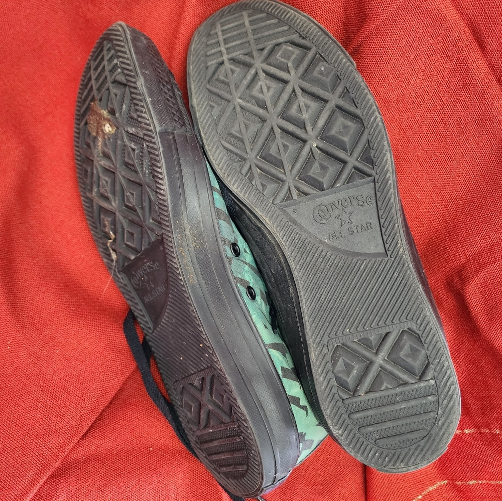 Converse High Top Sneakers Green Black Joker Graphic - Picture 13 of 16